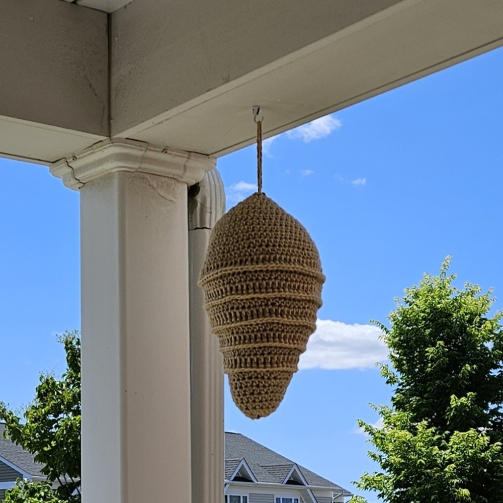 Crocheted WASP NEST decoy!